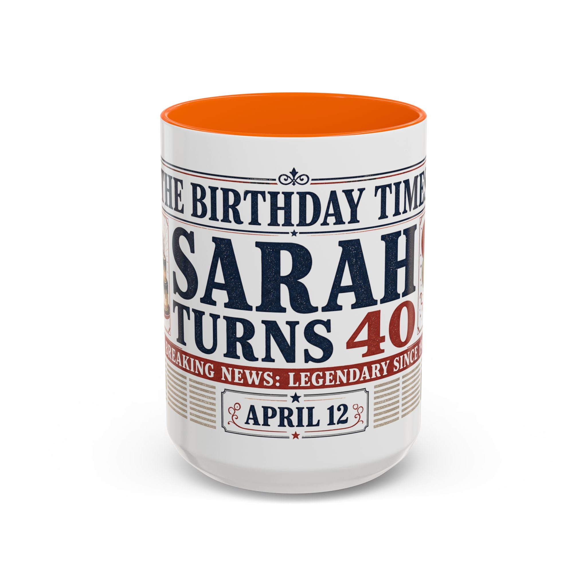 Birthday Newspaper Mug | Custom Name Age Date Gift | The Birthday Times Coffee Cup 11oz 15oz