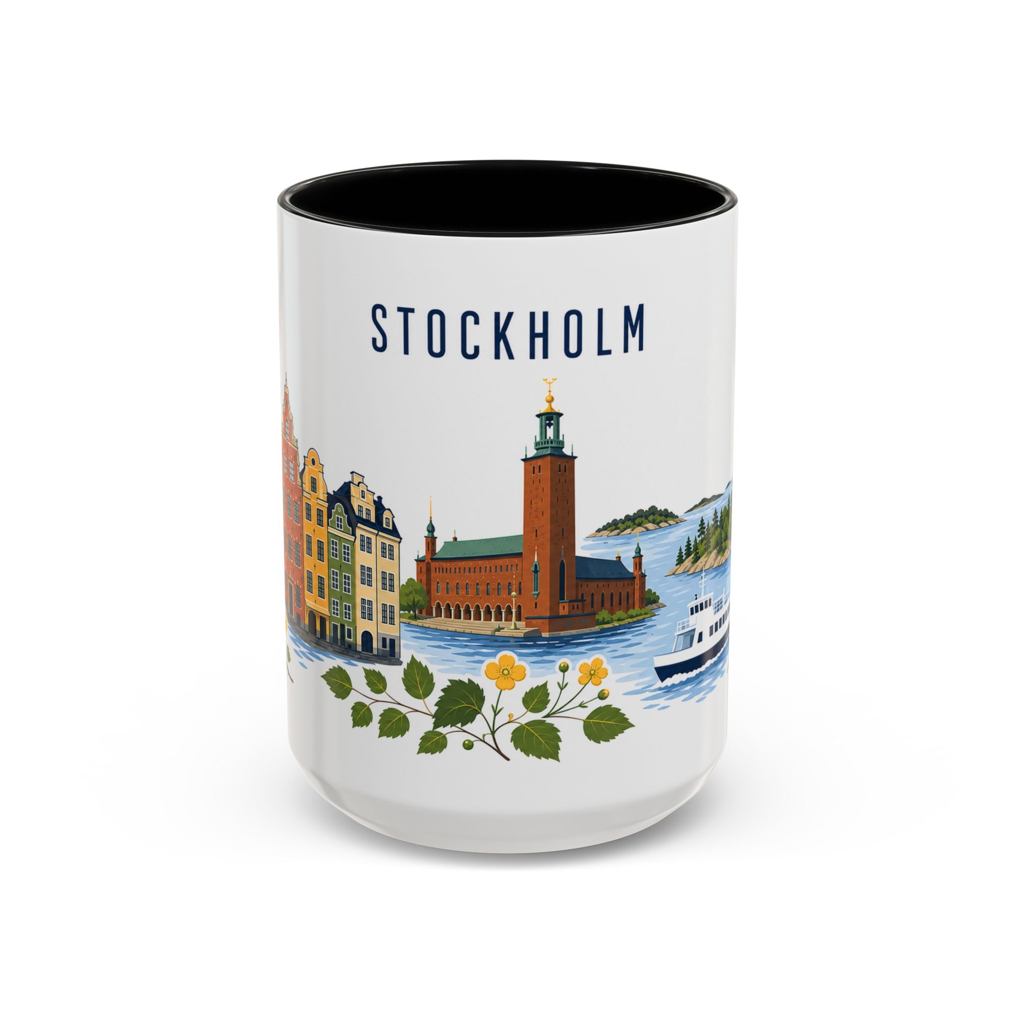 Stockholm Coffee Mug | Sweden Travel Souvenir | Porcelain Decal City Gift | 11oz 15oz Accent Mug