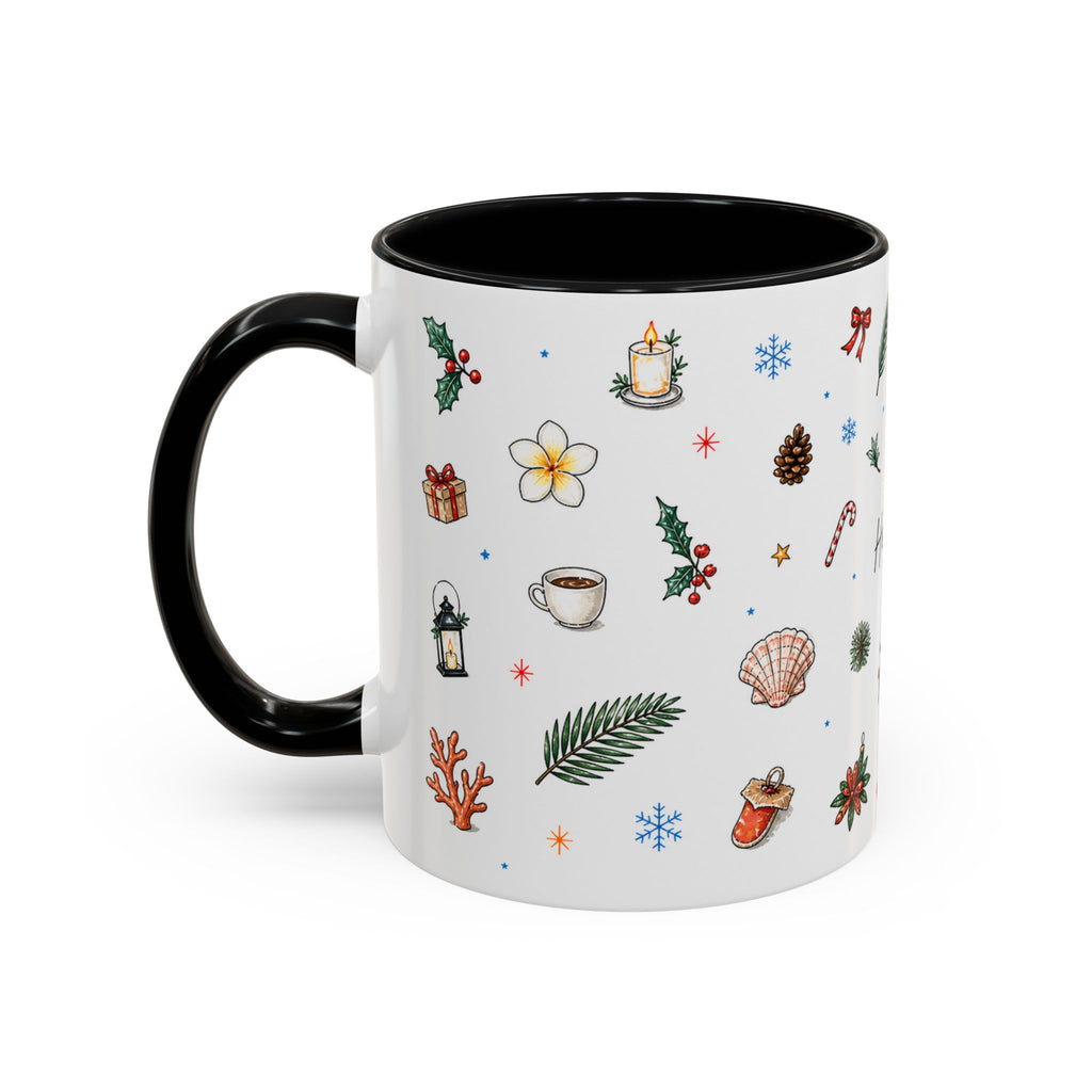 Honolulu Christmas Mug | Watercolor City Souvenir | Ceramic Coffee Cup (11oz 15oz)
