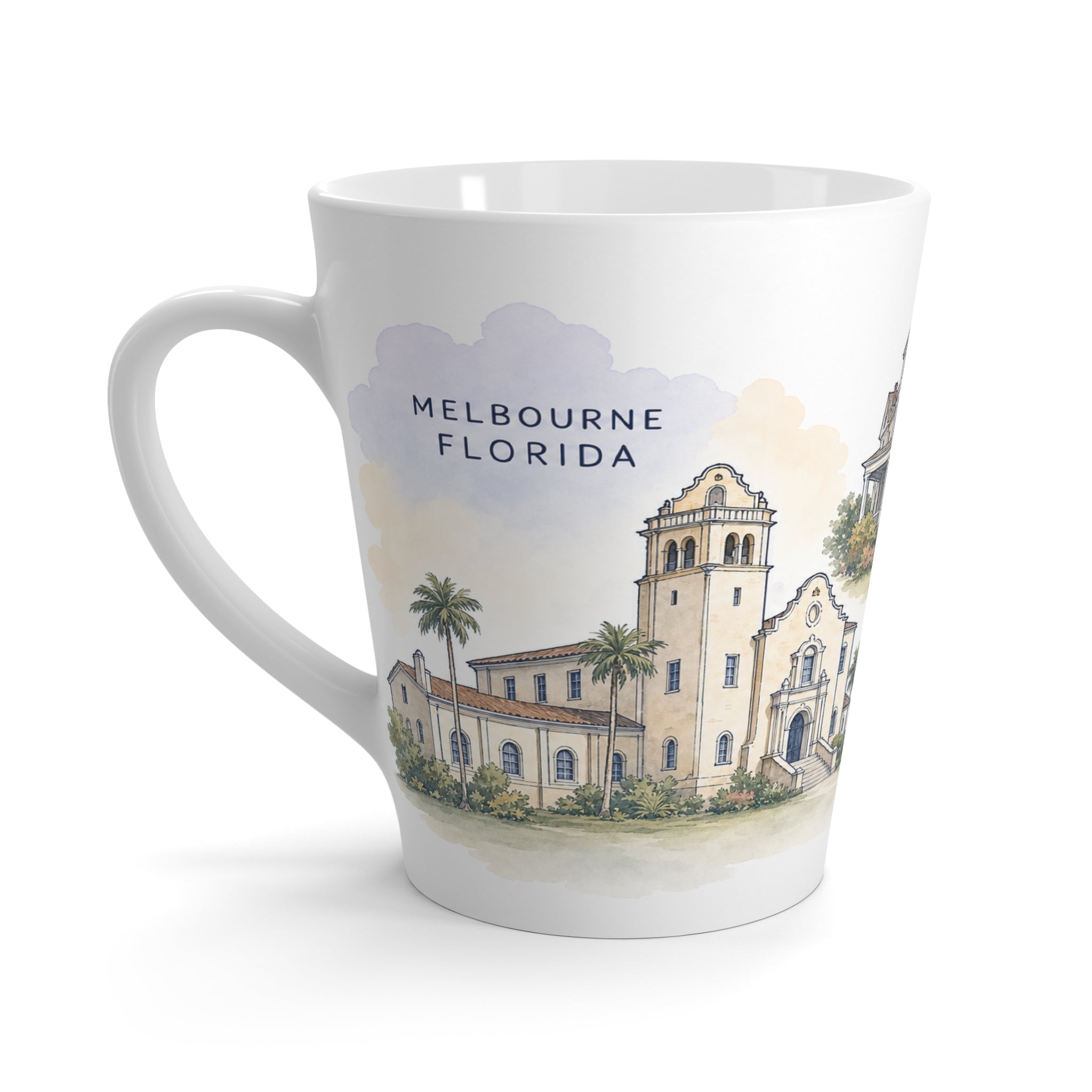 Melbourne Latte Mug | Watercolor City Travel Mug | 12 oz Ceramic Souvenir Gift