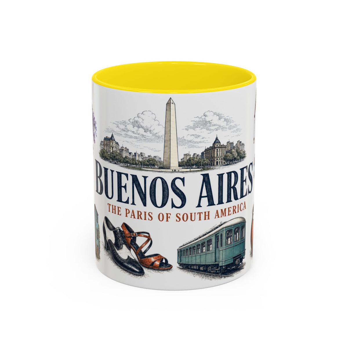 Buenos Aires Coffee Mug | Argentina Travel Souvenir | Vintage Illustrated City Gift | 11 oz 15 oz Accent Mug