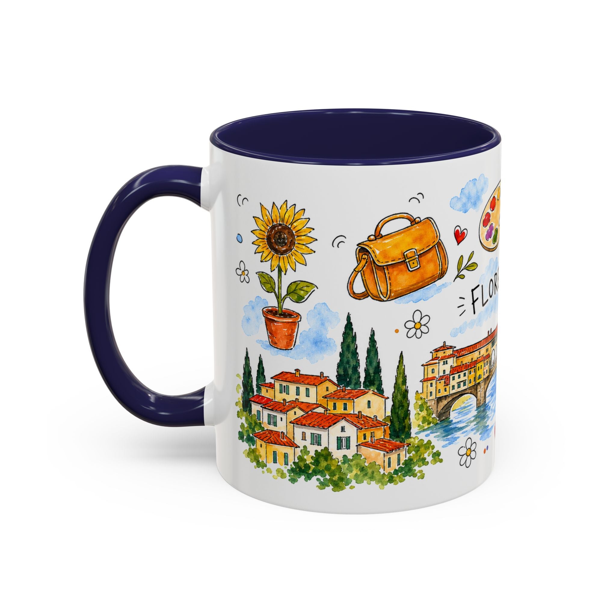 Florence Travel Mug | European City Souvenir Accent Coffee Mug | 11oz 15oz Ceramic Cup