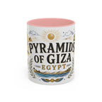 Pyramids of Giza Coffee Mug | Travel Destination Souvenir Gift | Accent Color Ceramic 11oz 15oz