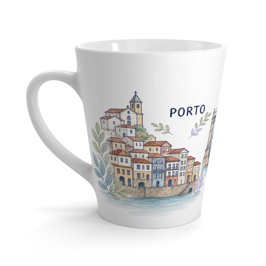 Porto Latte Mug | Watercolor City Travel Mug | 12 oz Ceramic Souvenir Gift