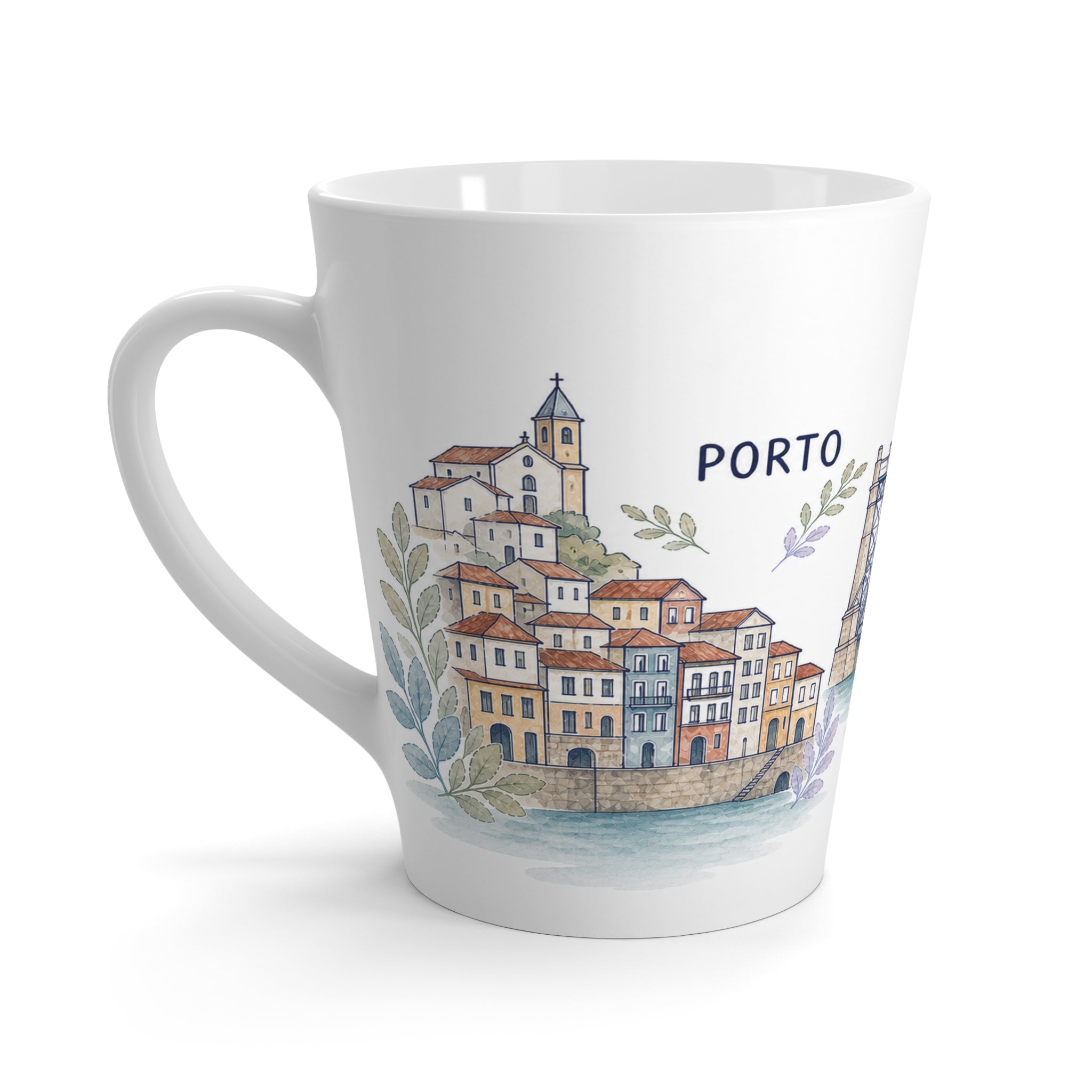 Porto Latte Mug | Watercolor City Travel Mug | 12 oz Ceramic Souvenir Gift