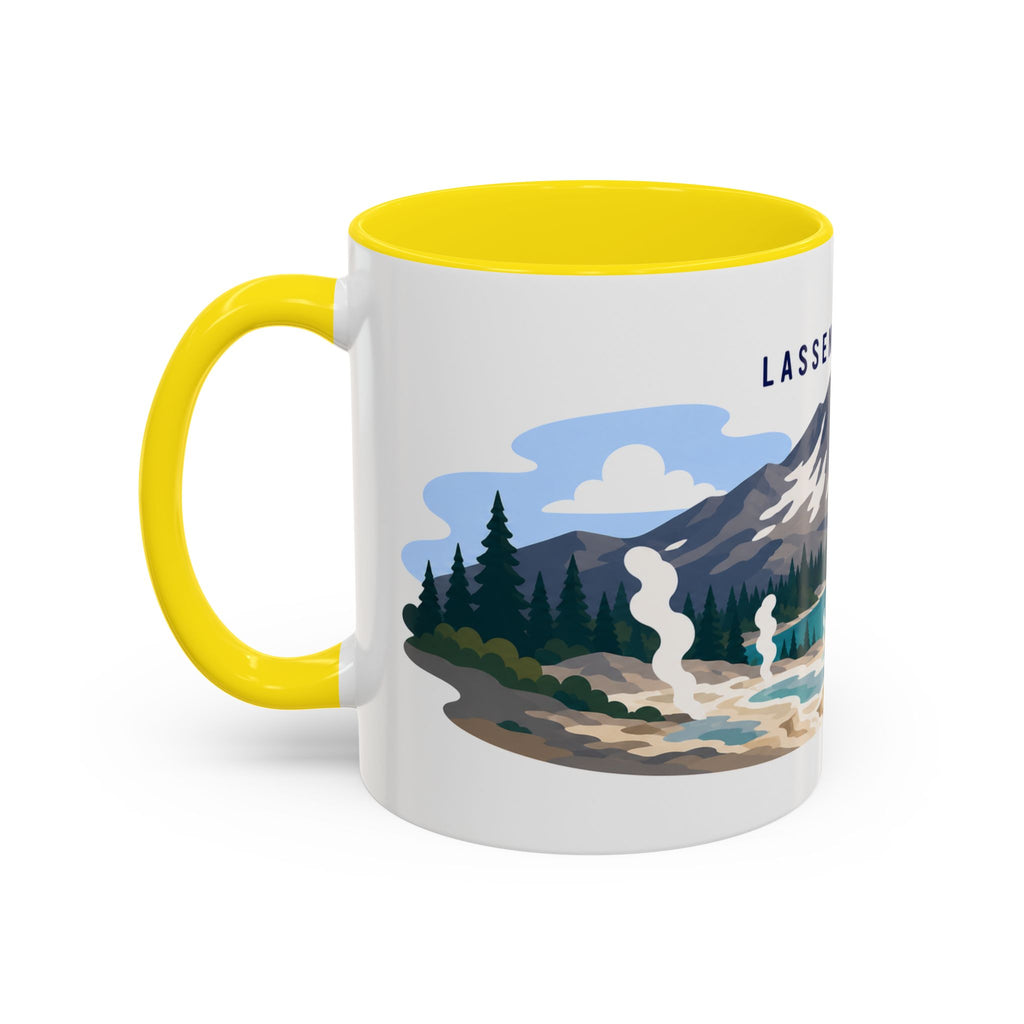 Lassen Volcanic National Park Coffee Mug | Solid Color Block Park Souvenir | 11oz 15oz Accent Mug