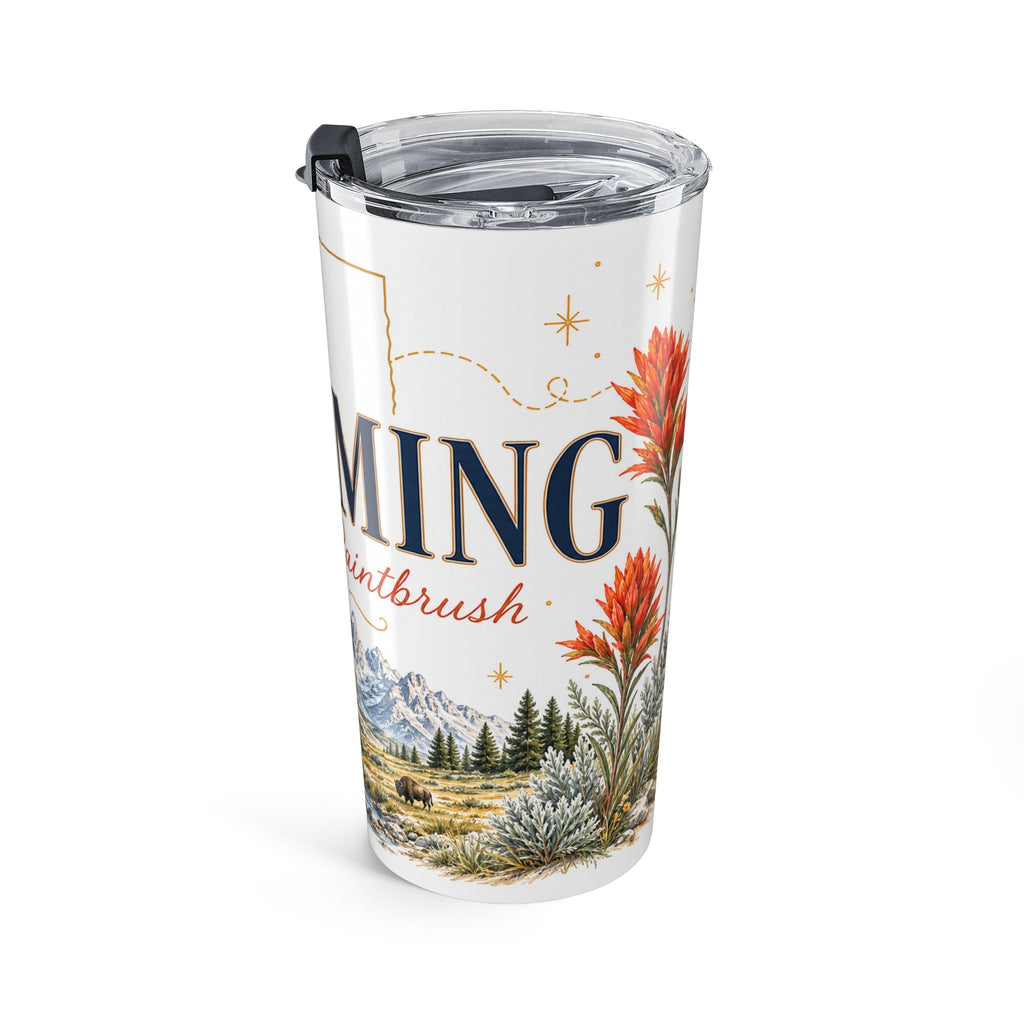 Wyoming State Flower 20oz Tumbler | Indian Paintbrush Botanical State Flower Gift | Insulated Stainless Steel Travel Cup