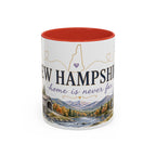 New Hampshire State Map Mug | Botanical Accents, Mountain Landscape Coffee Cup