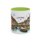 Colmar Illustrated Travel Mug | France Souvenir Accent Coffee Mug | 11oz 15oz Ceramic Cup