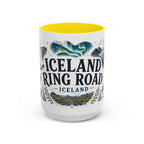 Iceland Ring Road Coffee Mug | Travel Destination Souvenir Gift | Accent Color Ceramic 11oz 15oz