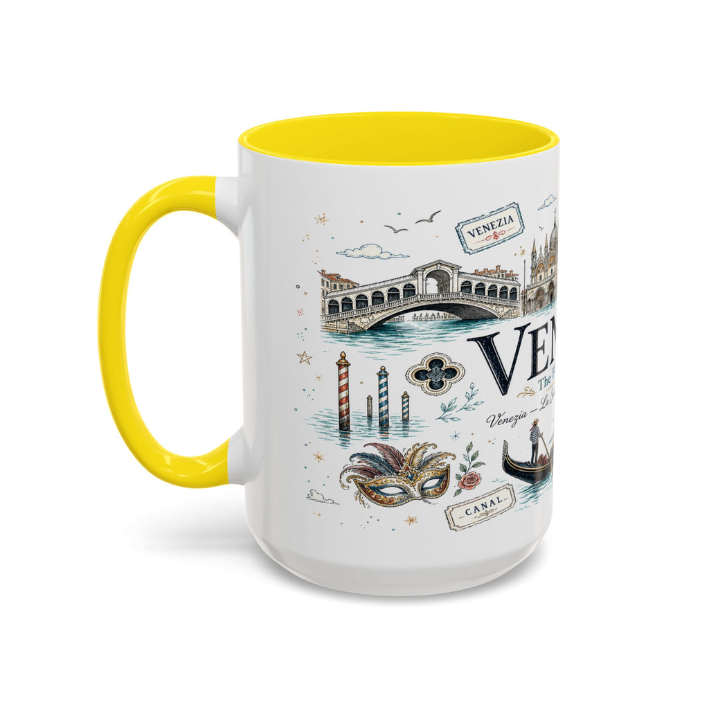 Venice Coffee Mug | Italy Souvenir Travel Gift | Accent Color Ceramic 11oz 15oz