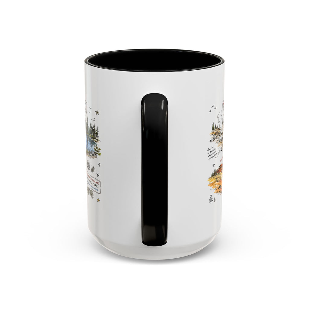 Lassen Volcanic National Park Coffee Mug | California Volcano Geothermal Hiking Gift | Accent Color Ceramic 11oz 15oz