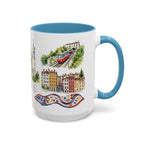 Lyon Illustrated Travel Mug | City Souvenir Accent Coffee Mug | 11oz 15oz Ceramic Cup