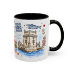 Lisbon Travel Mug | European City Souvenir Accent Coffee Mug | 11oz 15oz Ceramic Cup