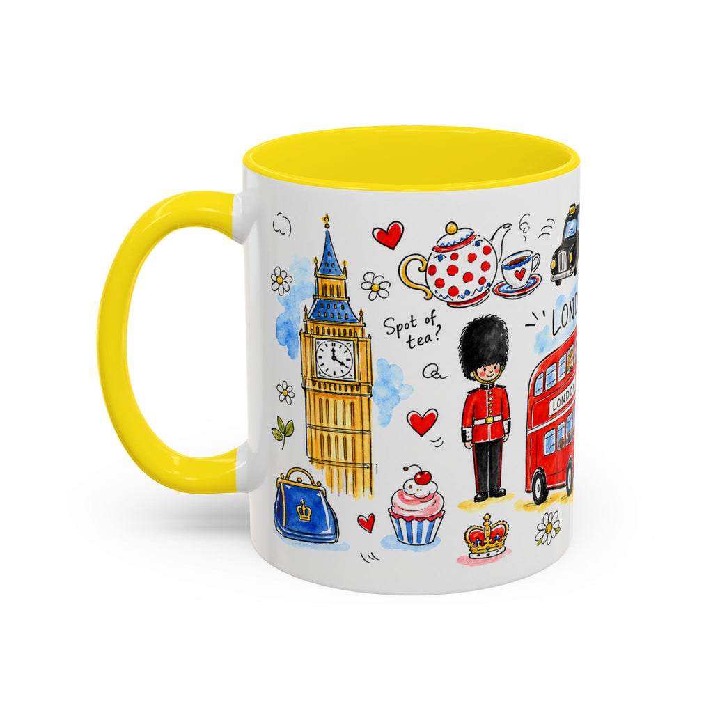 London Travel Mug | European City Souvenir Accent Coffee Mug | 11oz 15oz Ceramic Cup