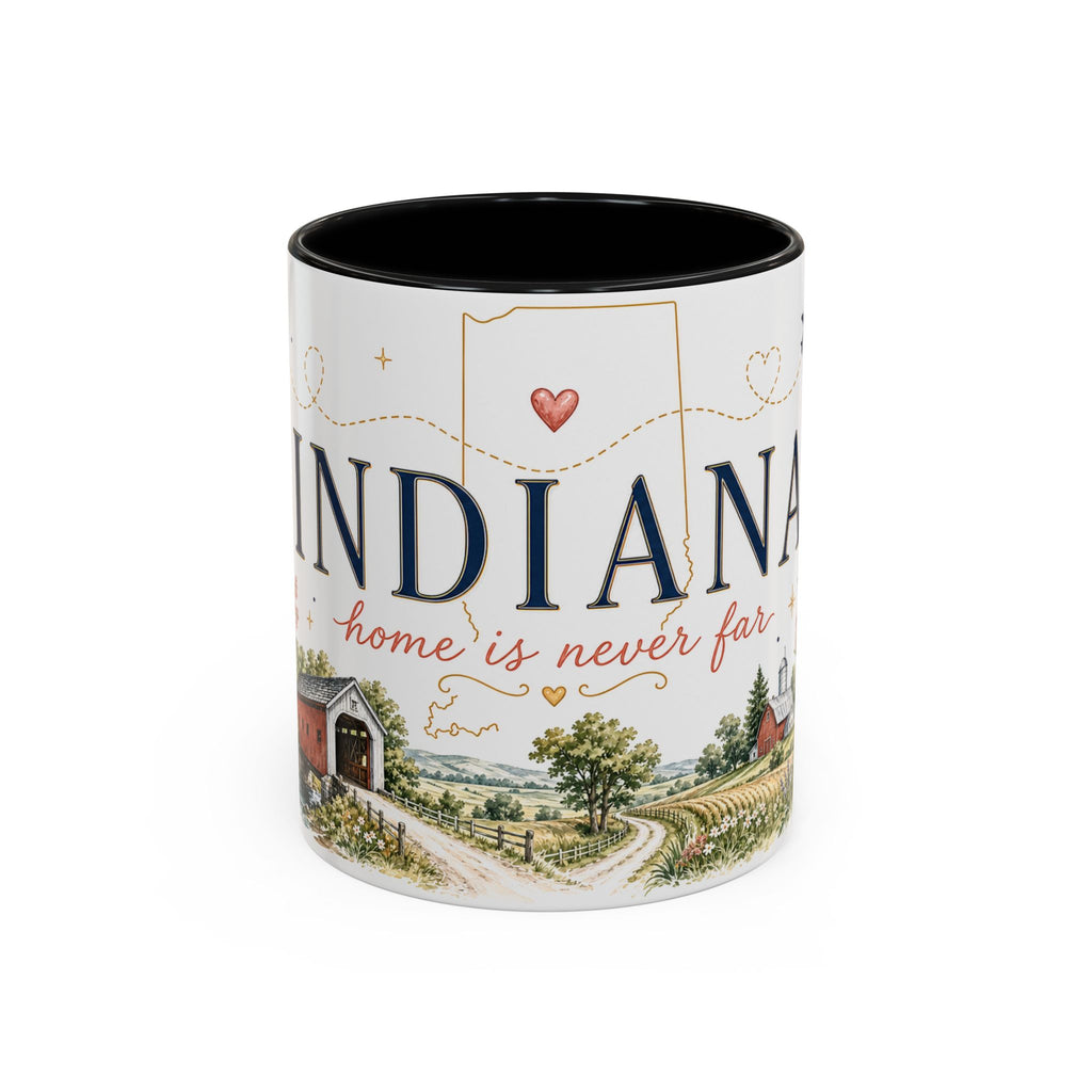Indiana State Mug | Moving Away, Long Distance Friendship Gift | Botanical Map Accent Cup