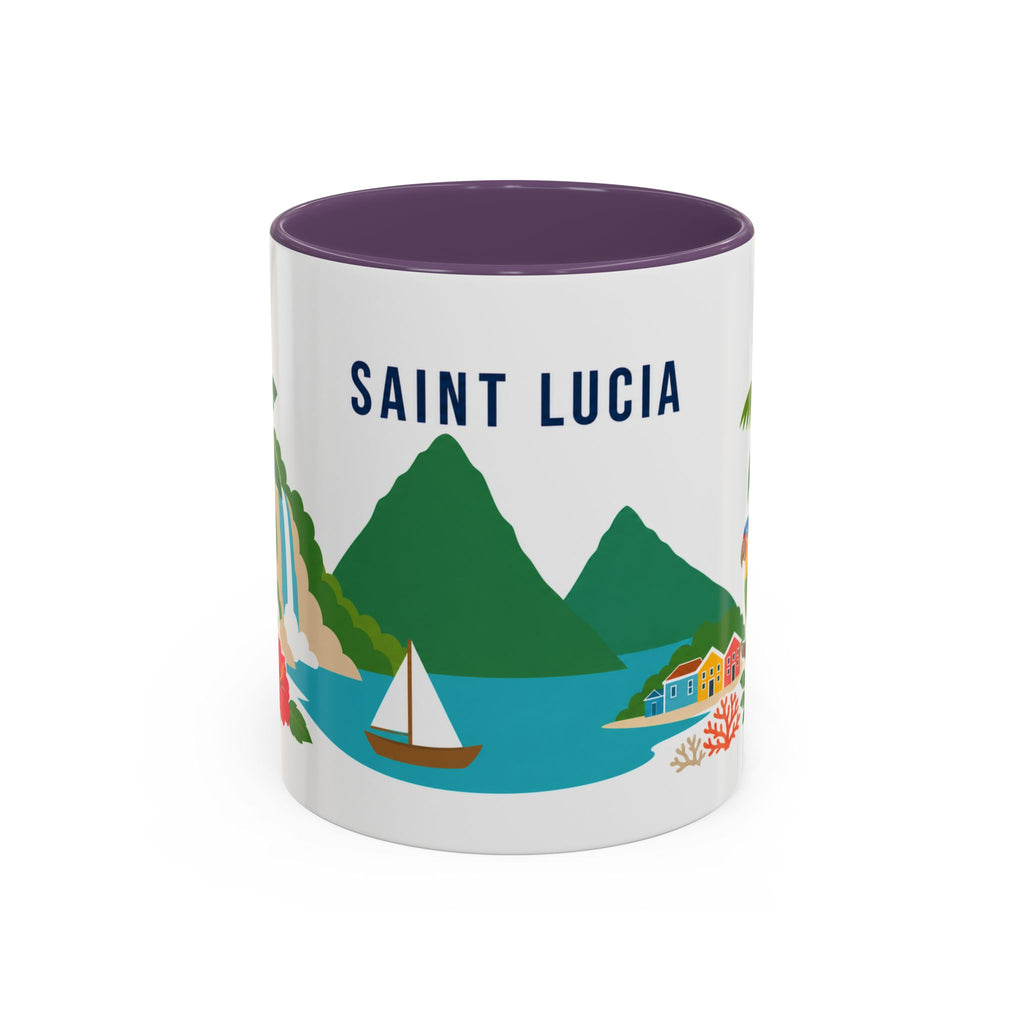 Saint Lucia Coffee Mug | Travel Souvenir Accent Mug | Country Gift Ceramic Cup 11oz 15oz