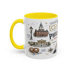 Philadelphia Coffee Mug | Pennsylvania Souvenir City Gift | Accent Color Ceramic 11oz 15oz