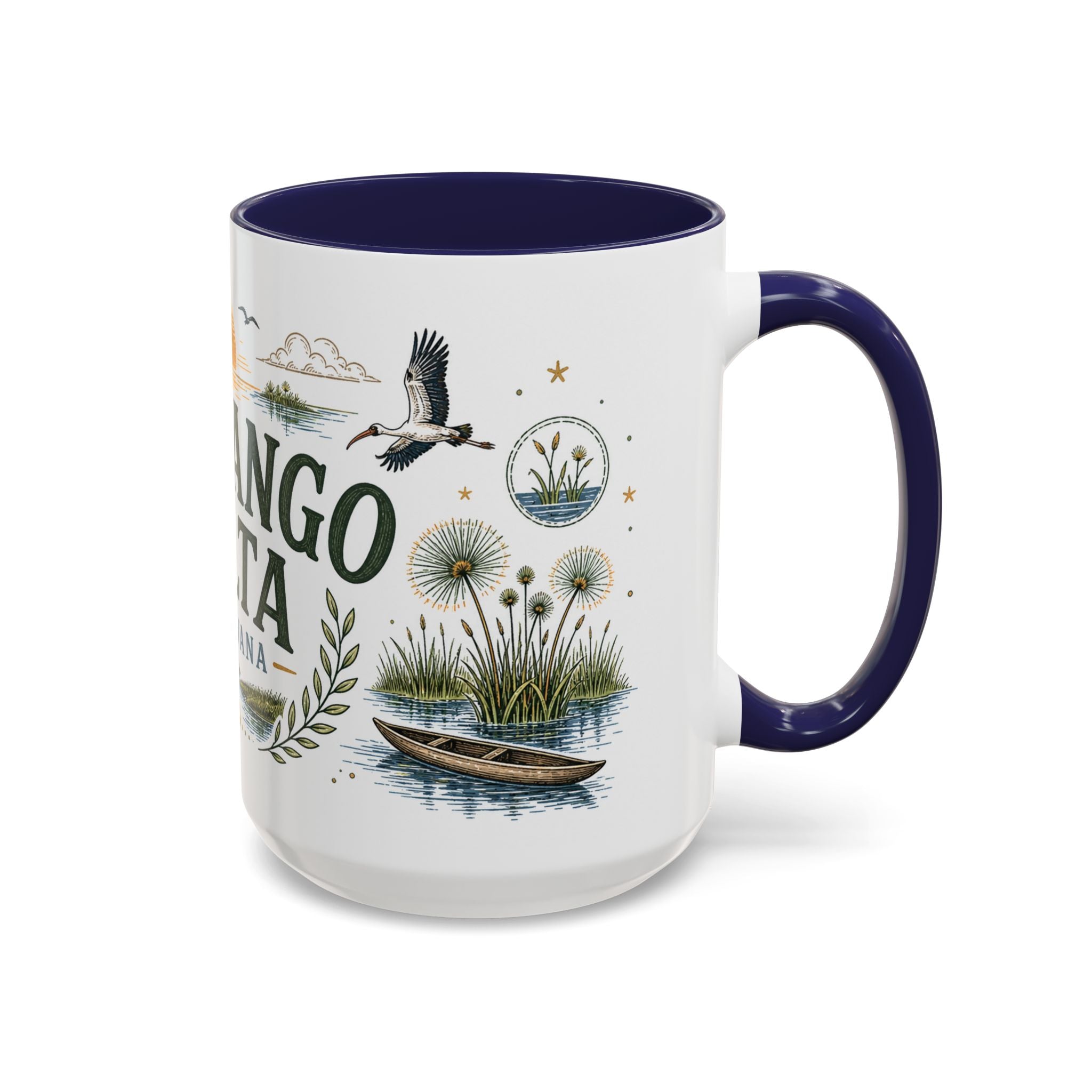 Okavango Delta Coffee Mug | Travel Destination Souvenir Gift | Accent Color Ceramic 11oz 15oz
