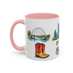 Dallas Illustrated Travel Mug | City Souvenir Accent Coffee Mug | 11oz 15oz Ceramic Cup