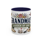 Grandma's Garden Of Love Coffee Mug | Gift From Grandkids | Accent Color Ceramic 11oz 15oz