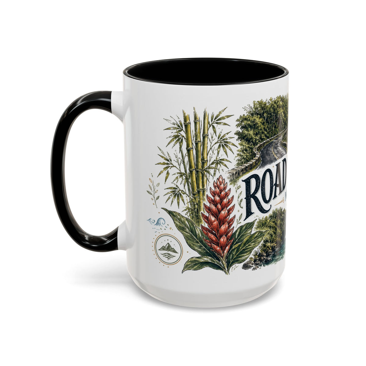 Road to Hana Mug, Maui Travel Souvenir, Bucket List Gift, Accent Ceramic Coffee Mug 11oz 15oz