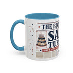 Birthday Newspaper Mug | Custom Name Age Date Gift | The Birthday Times Coffee Cup 11oz 15oz