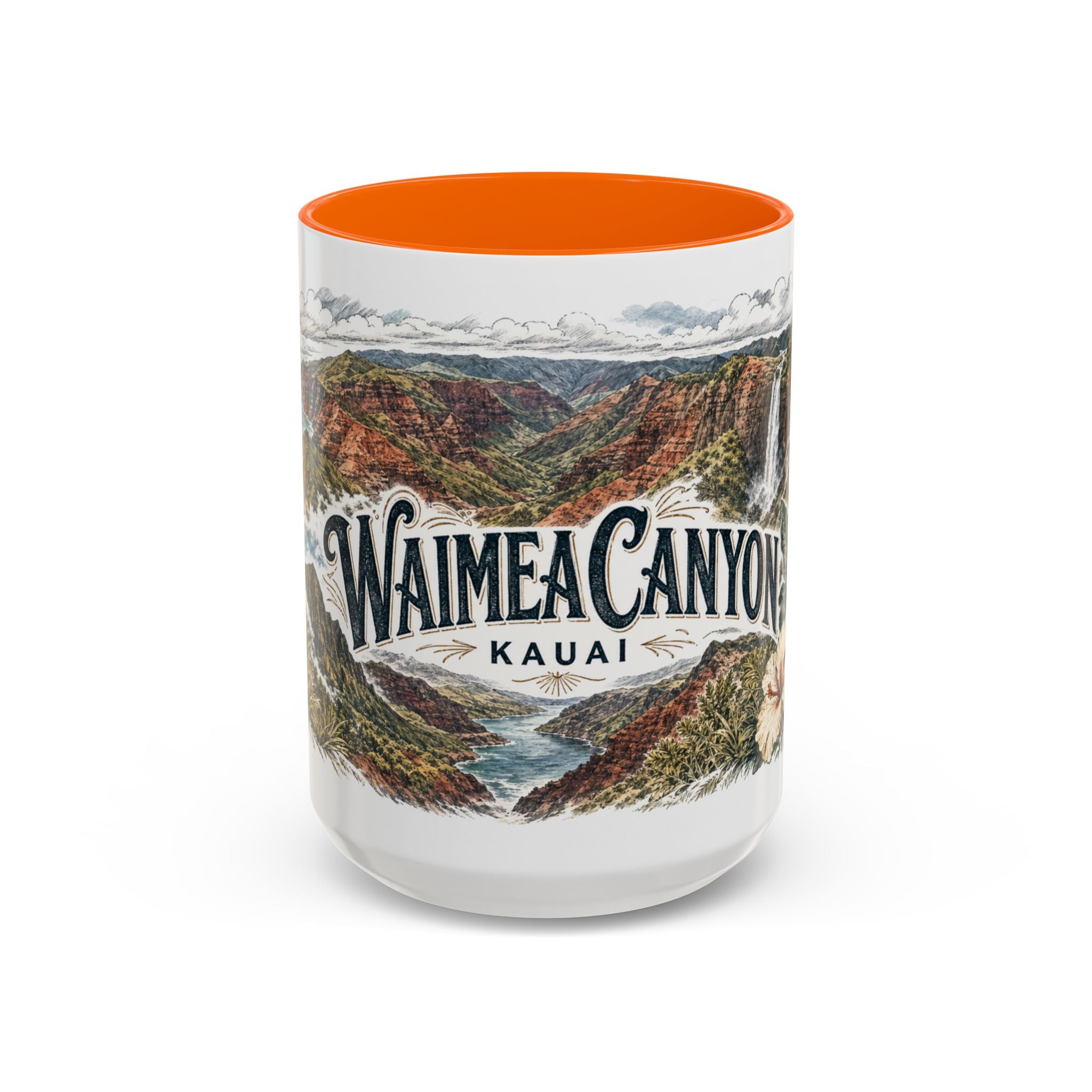 Waimea Canyon Mug, Kauai Travel Souvenir, Bucket List Gift, Accent Ceramic Coffee Mug 11oz 15oz