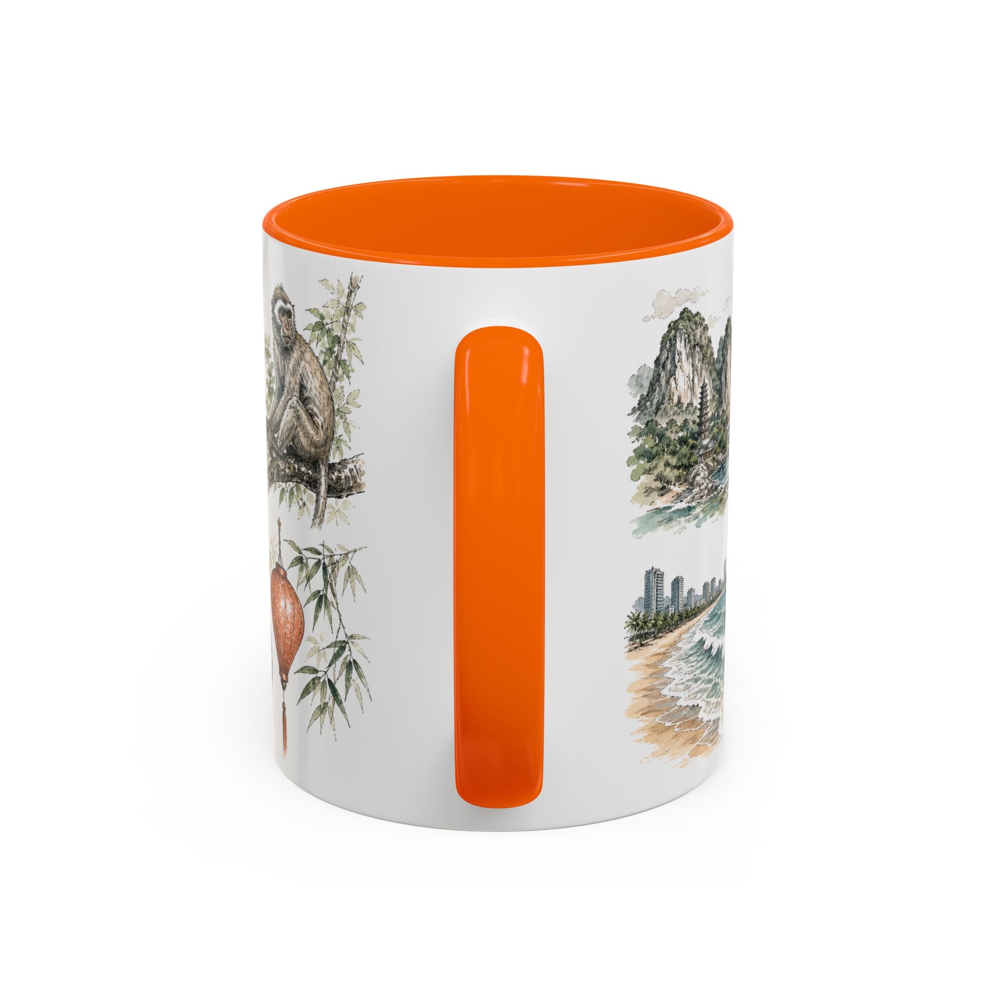Da Nang Coffee Mug | Vietnam Travel Souvenir | Vintage Illustrated City Gift | 11 oz 15 oz Accent Mug