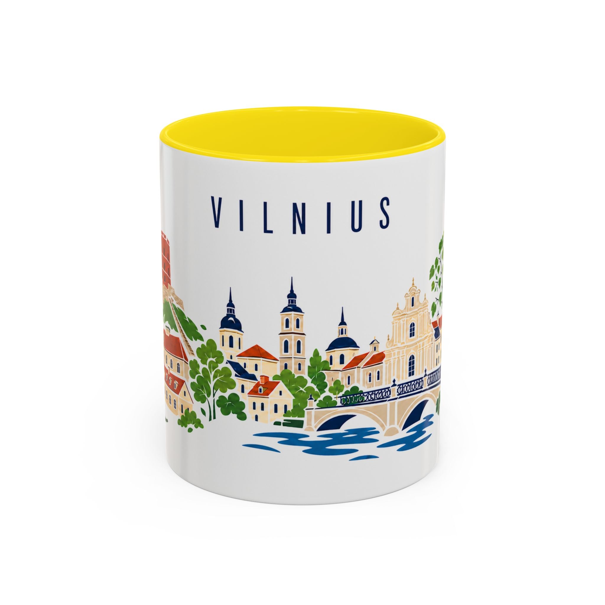 Vilnius Coffee Mug | Lithuania Travel Souvenir | Porcelain Decal City Gift | 11oz 15oz Accent Mug