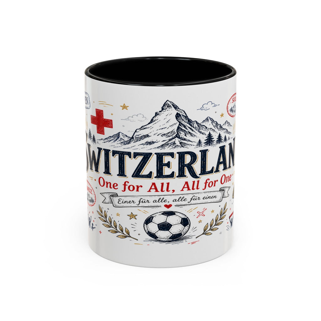 Switzerland Coffee Mug | World Cup Soccer Fan Gift | Accent Color Ceramic 11oz 15oz