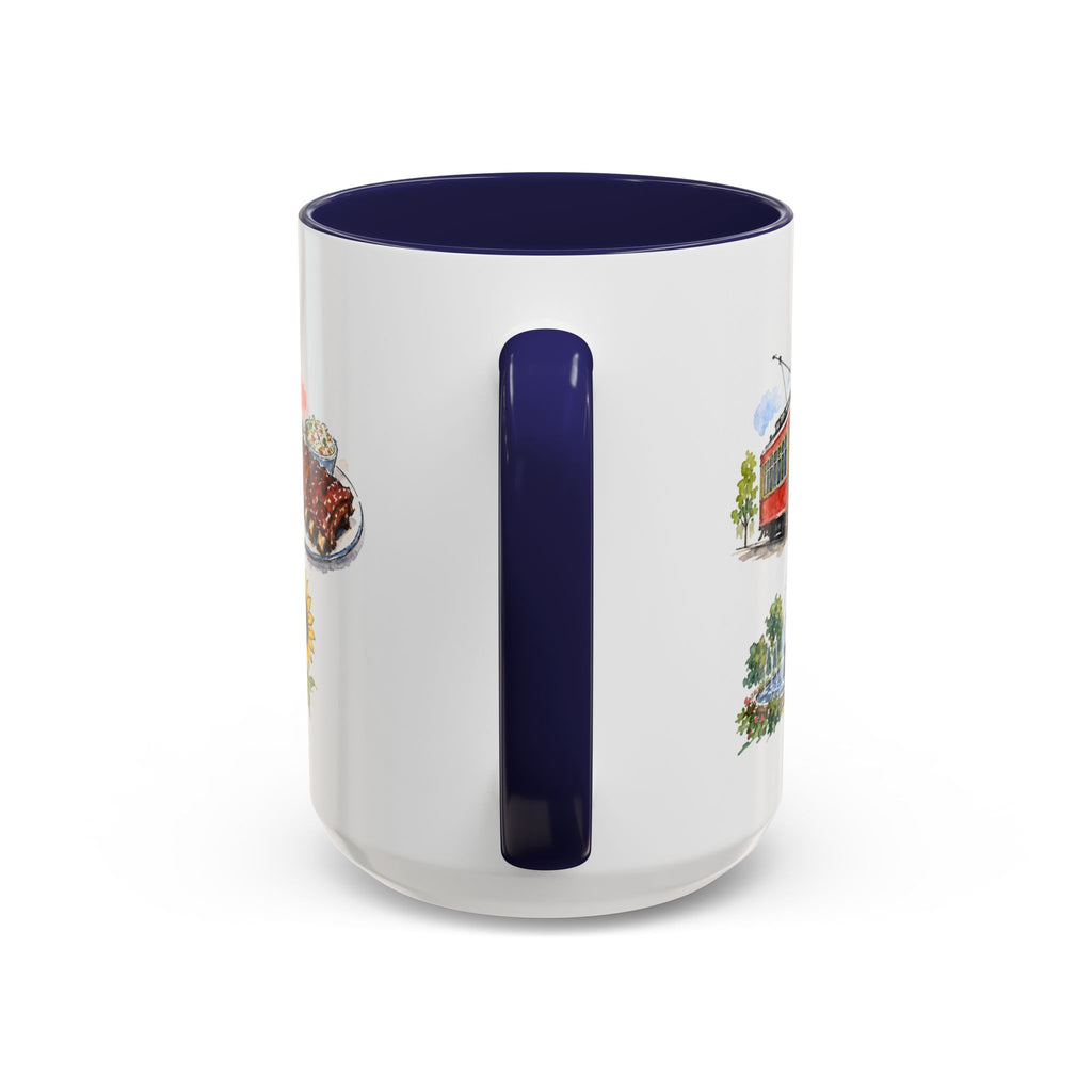 Kansas City Illustrated Travel Mug | City Souvenir Accent Coffee Mug | 11oz 15oz Ceramic Cup