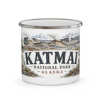 Katmai National Park Vintage Enamel Camping Mug | 12oz National Park Hiking Gift