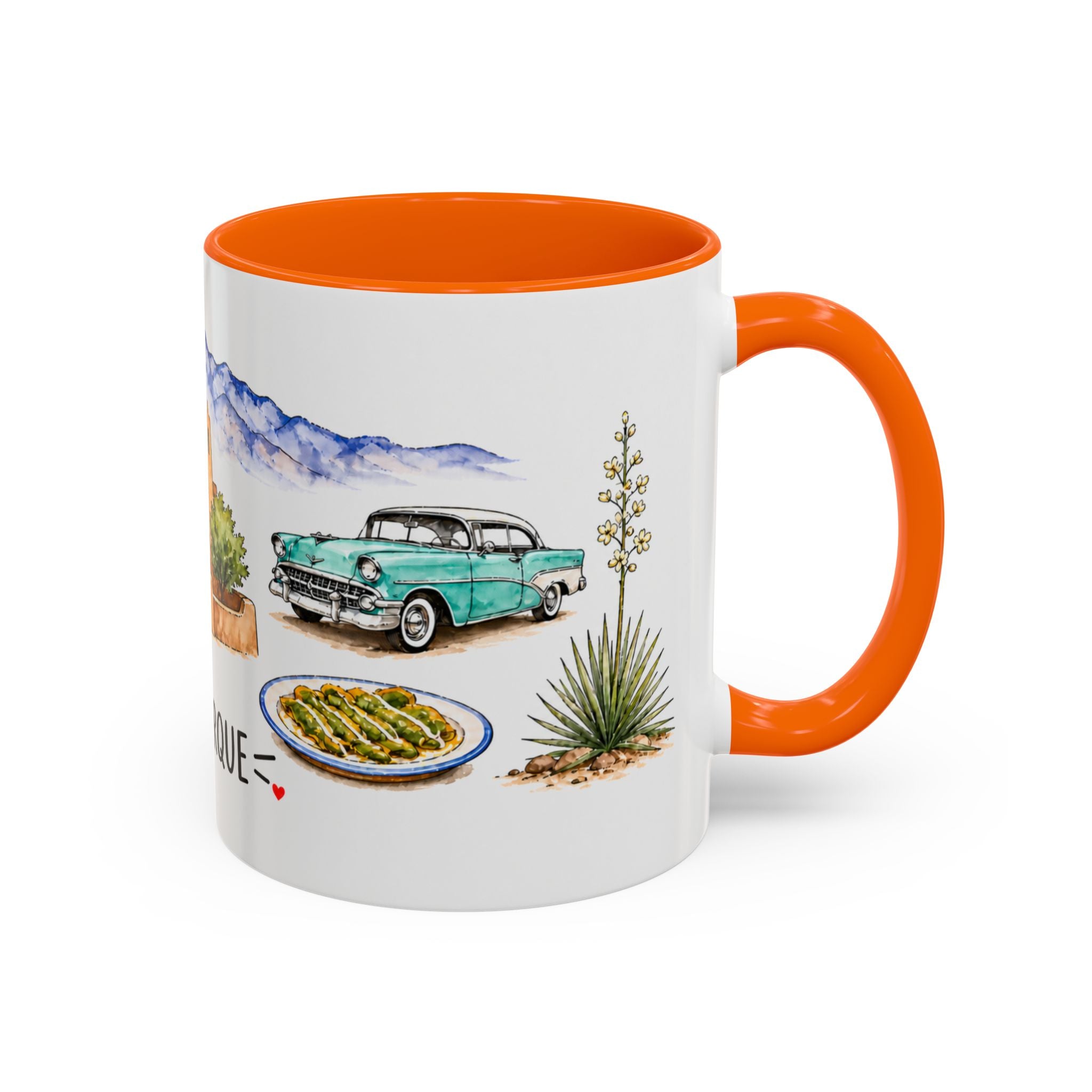 Albuquerque Illustrated Travel Mug | City Souvenir Accent Coffee Mug | 11oz 15oz Ceramic Cup