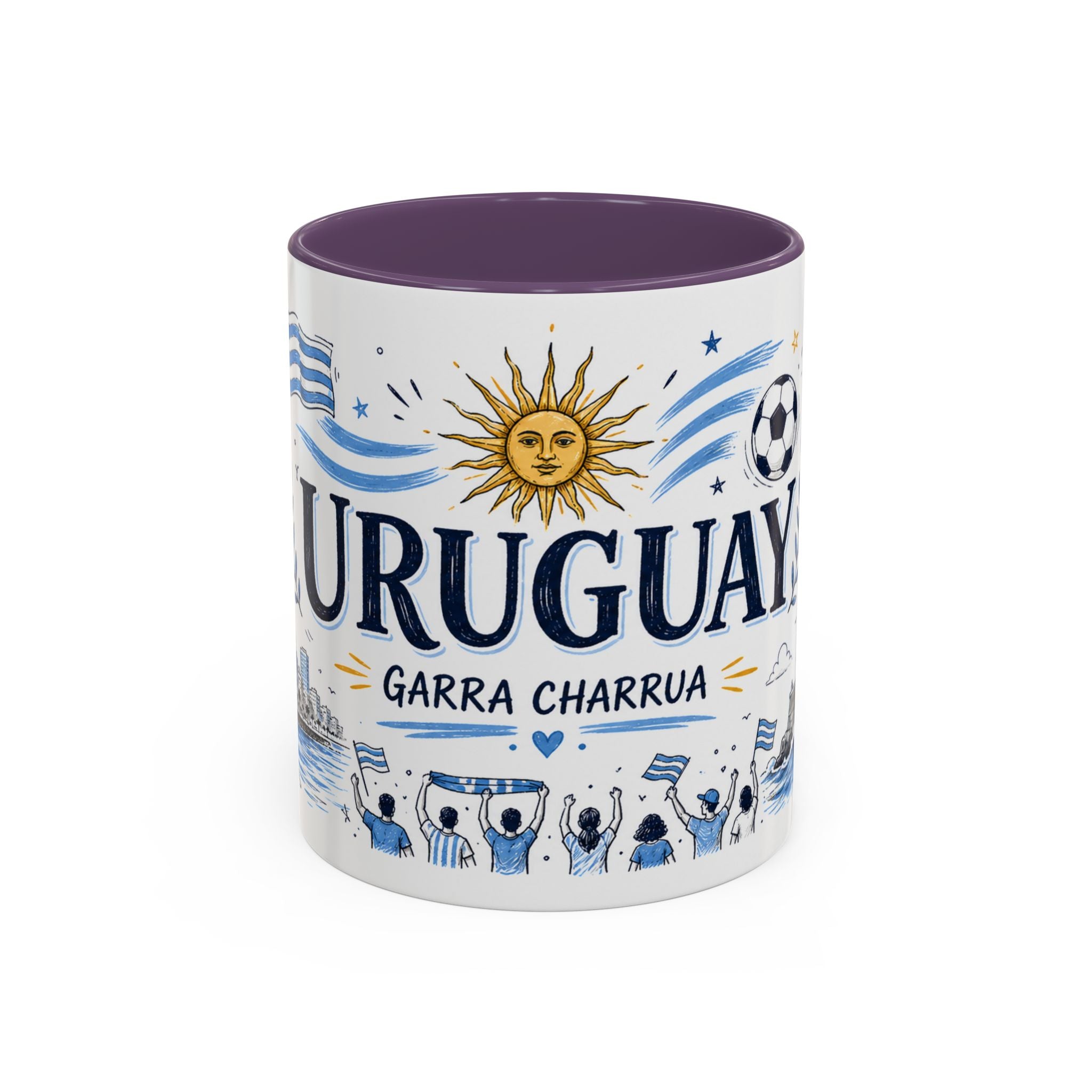 Uruguay Soccer Coffee Mug | World Cup Fan Gift | Accent Color Ceramic 11oz 15oz Match Day Cup