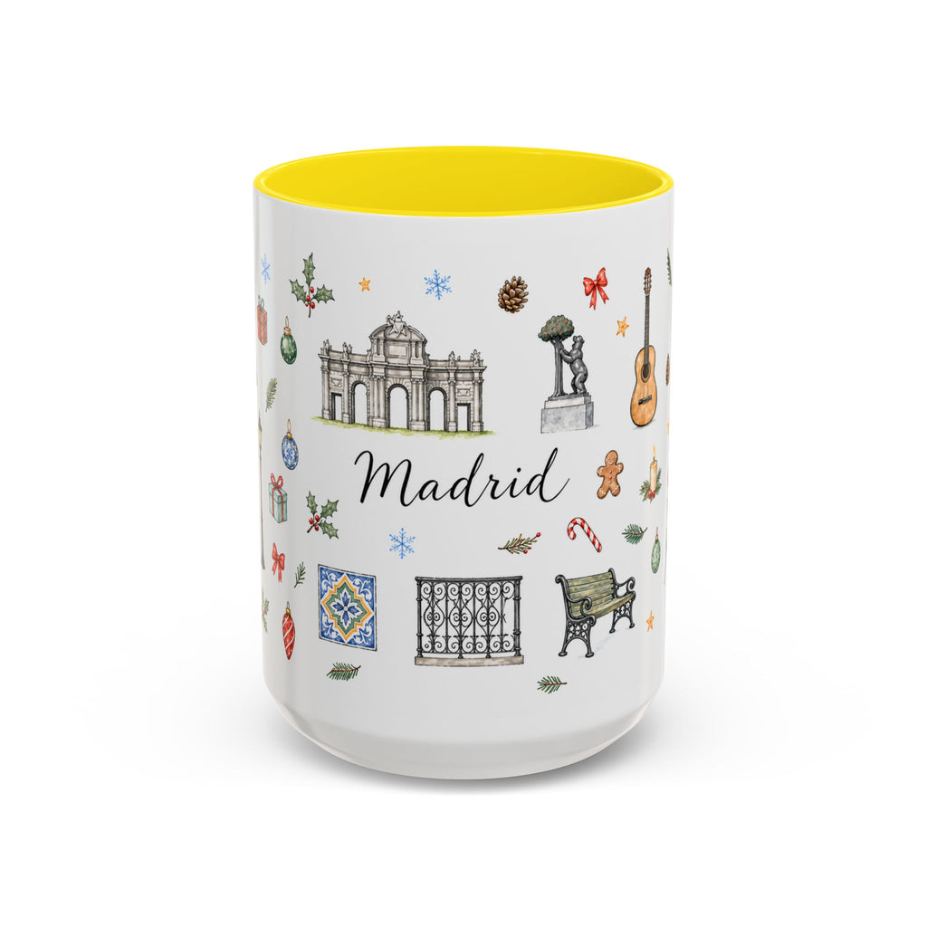Madrid Christmas Mug | Watercolor City Souvenir, Travel Memories, Ceramic Coffee Cup
