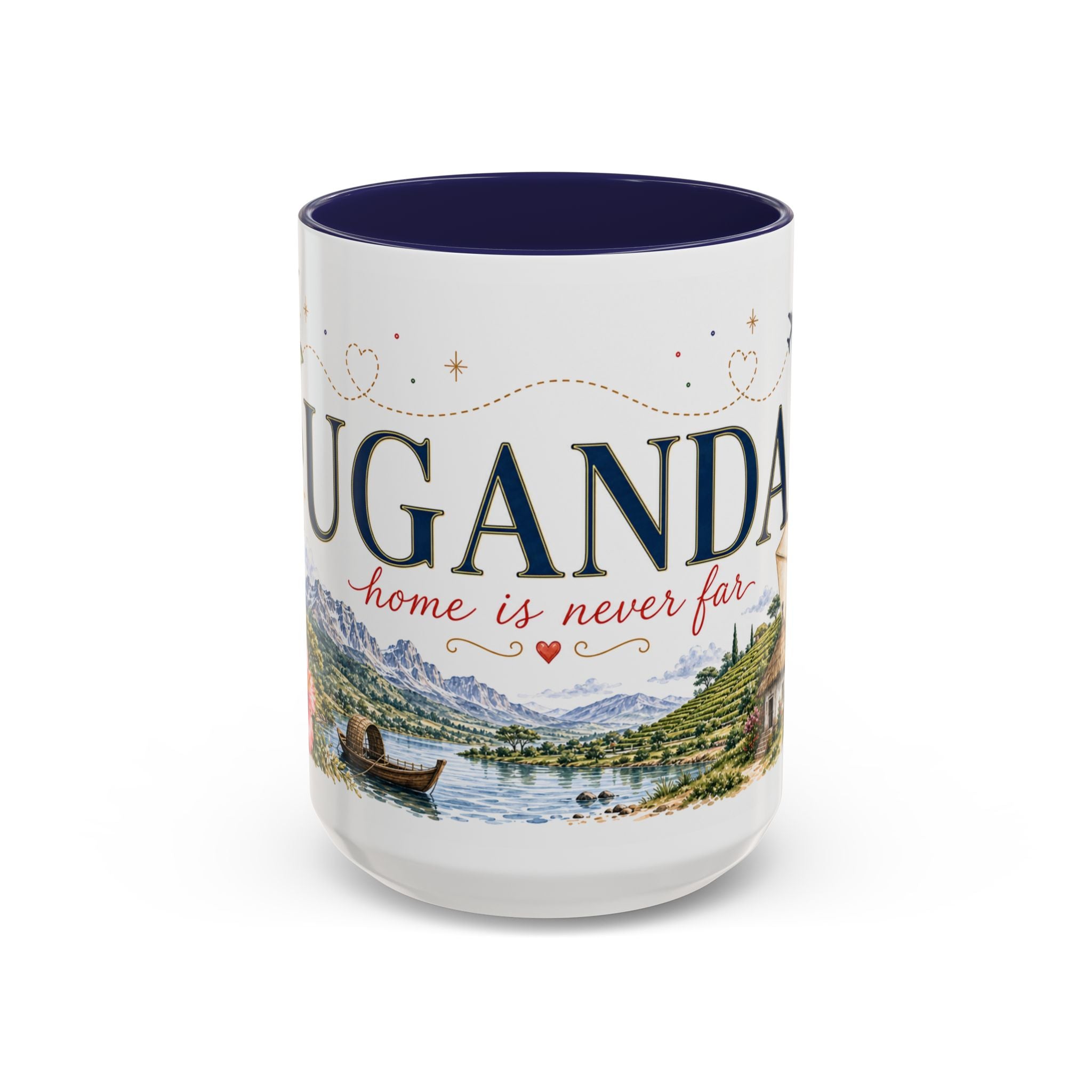 Uganda Home Country Mug | Moving Away Gift | Long Distance Friendship | 11 oz 15 oz Accent Mug