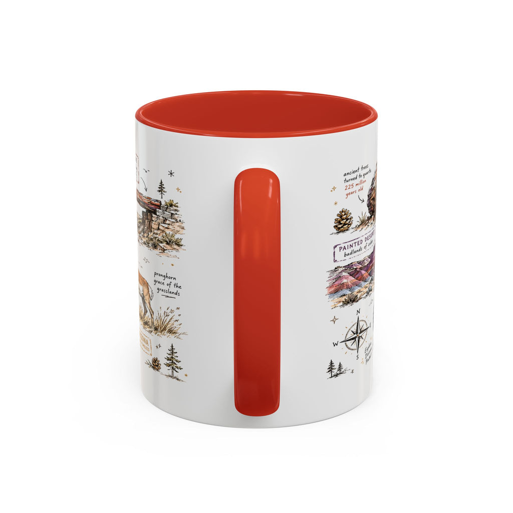Petrified Forest National Park Coffee Mug | Arizona Painted Desert Fossil Gift | Accent Color Ceramic 11oz 15oz