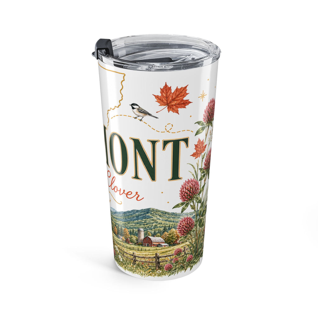 Vermont State Flower 20oz Tumbler | Red Clover Botanical State Flower Gift | Insulated Stainless Steel Travel Cup