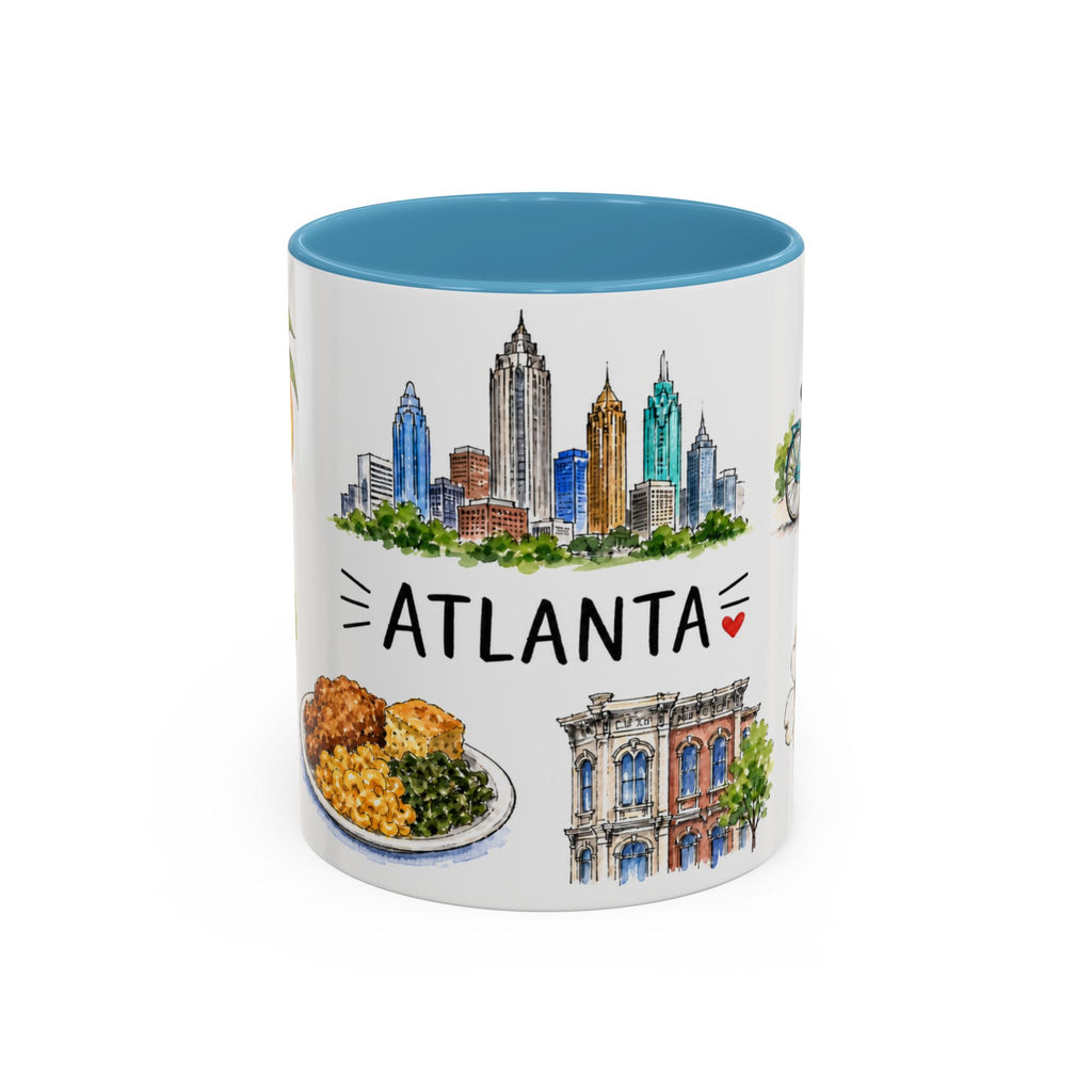 Atlanta Illustrated Travel Mug | City Souvenir Accent Coffee Mug | 11oz 15oz Ceramic Cup