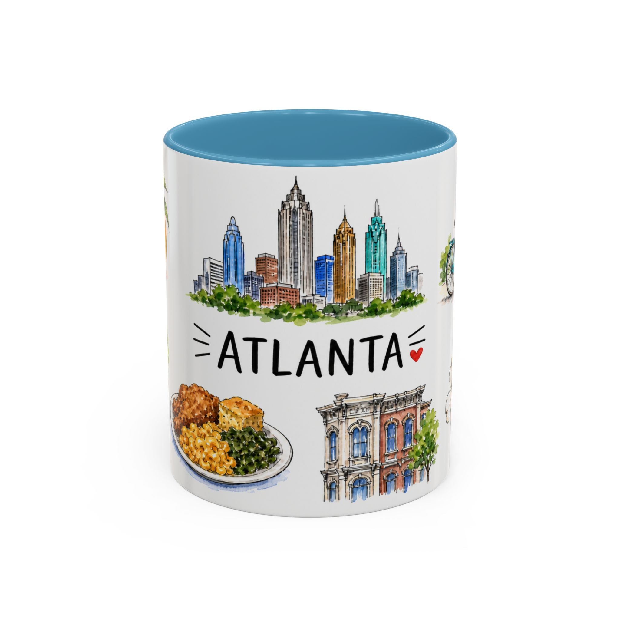 Atlanta Illustrated Travel Mug | City Souvenir Accent Coffee Mug | 11oz 15oz Ceramic Cup