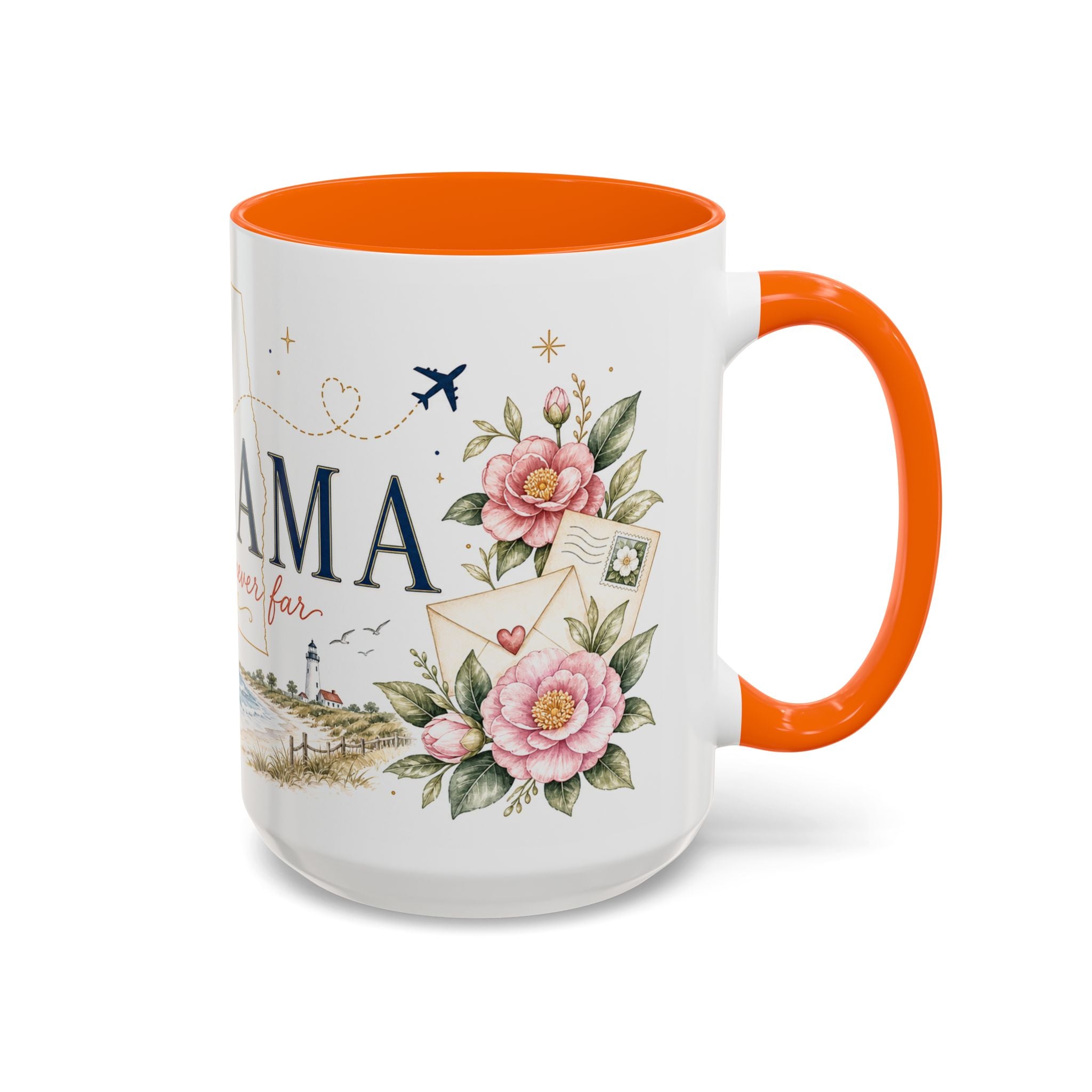 Alabama State Map Mug | Coastal Scenery, Botanical Accents, Homesick Gift