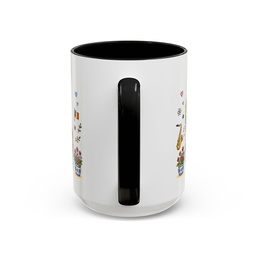 Dinant Illustrated Travel Mug | Belgium Souvenir Accent Coffee Mug | 11oz 15oz Ceramic Cup