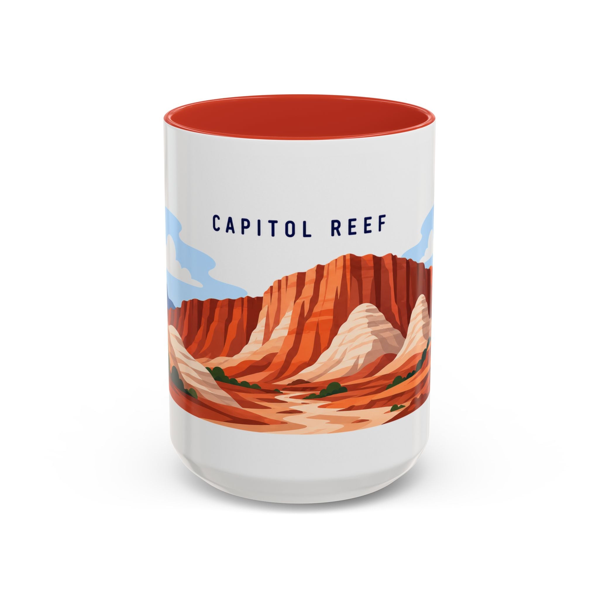 Capitol Reef National Park Coffee Mug | Solid Color Block Park Souvenir | 11oz 15oz Accent Mug