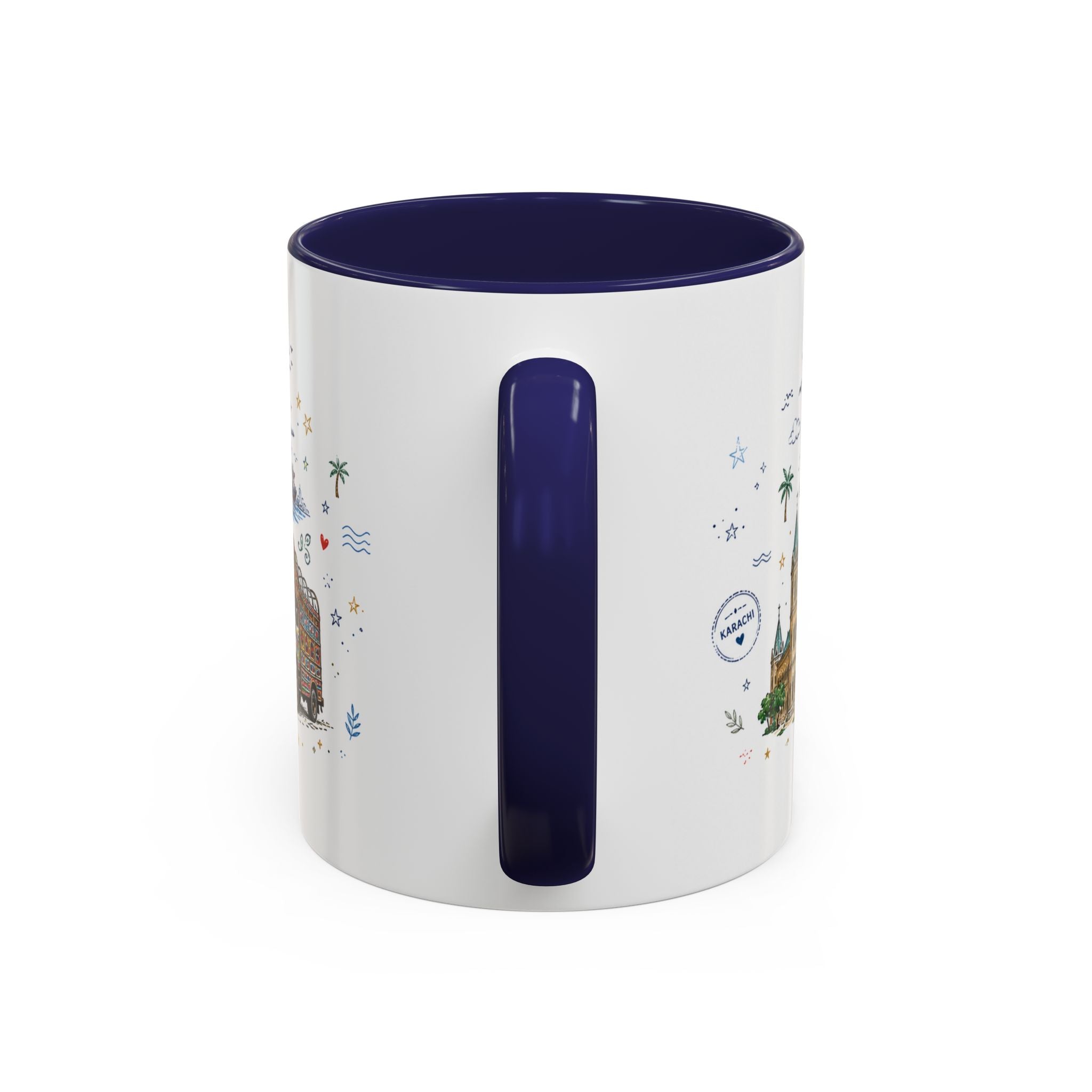 Karachi Coffee Mug | Pakistan Souvenir Travel Gift | Accent Color Ceramic 11oz 15oz