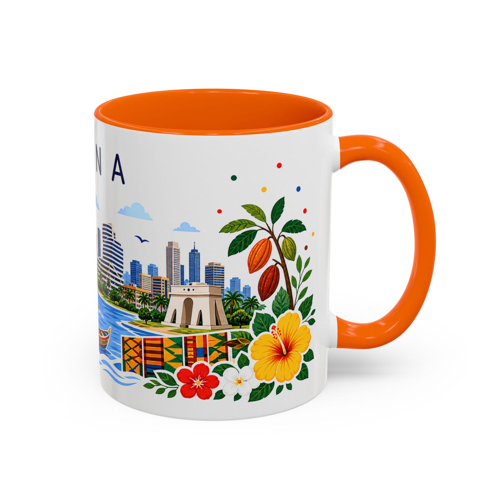 Ghana Coffee Mug | Travel Souvenir Accent Mug | Place Gift Ceramic Cup 11oz 15oz