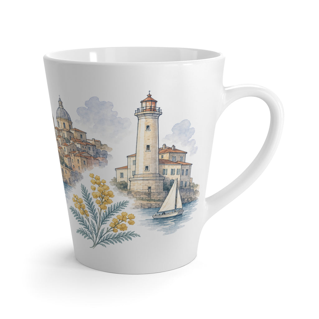 Nice Latte Mug | Watercolor City Travel Mug | 12 oz Ceramic Souvenir Gift