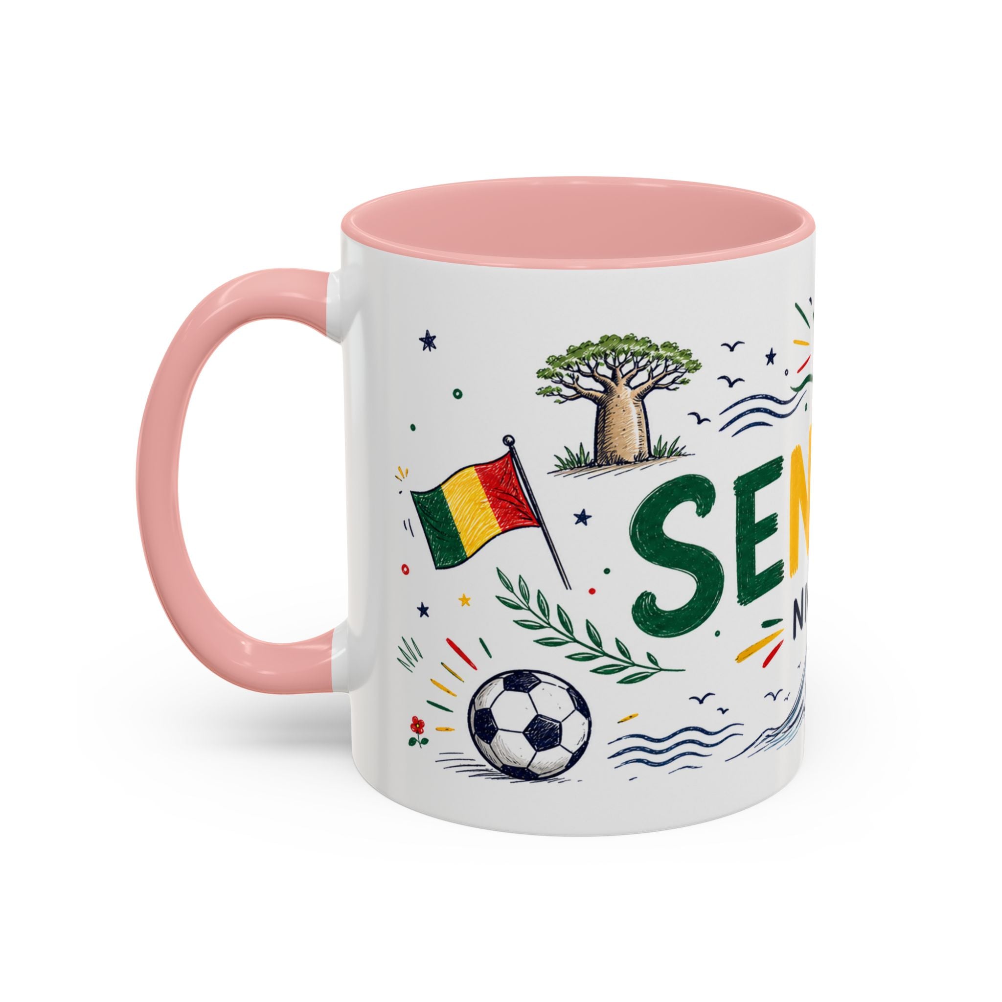 Senegal Soccer Coffee Mug | World Cup Fan Gift | Accent Color Ceramic 11oz 15oz Match Day Cup