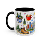 Denver Illustrated Travel Mug | City Souvenir Accent Coffee Mug | 11oz 15oz Ceramic Cup
