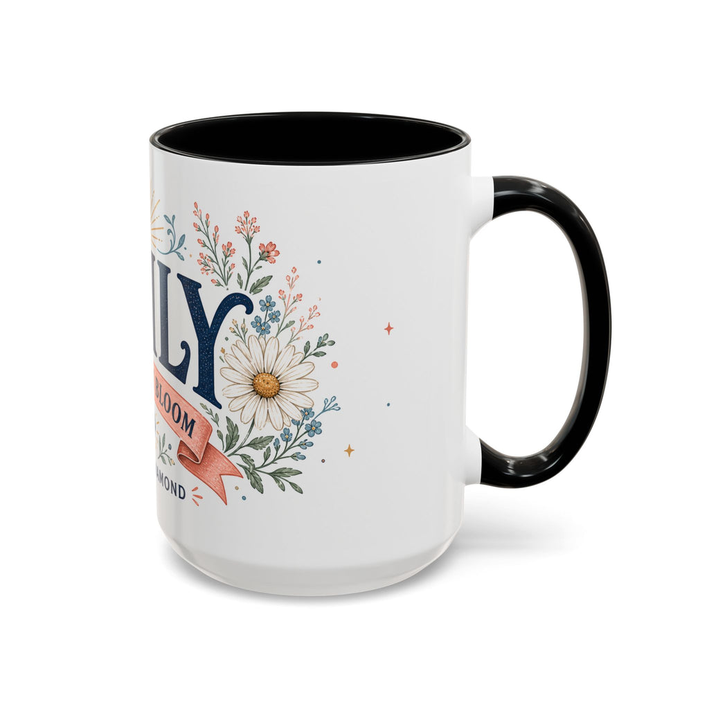 Personalized Name Birth Month Mug | Birth Flower Stone Birthday Gift | 11oz 15oz